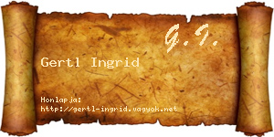 Gertl Ingrid névjegykártya